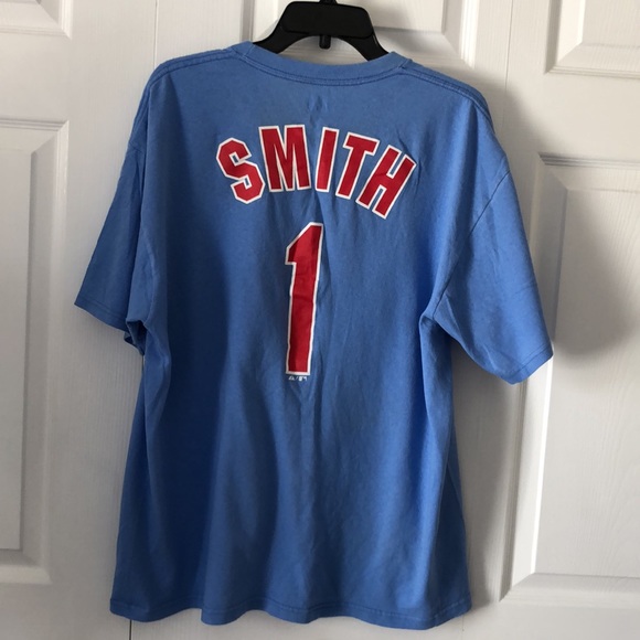 Majestic Men’s St. Louis Cardinals TShirt, Blue, XL, Ozzy “Smith” on back - Picture 3 of 6